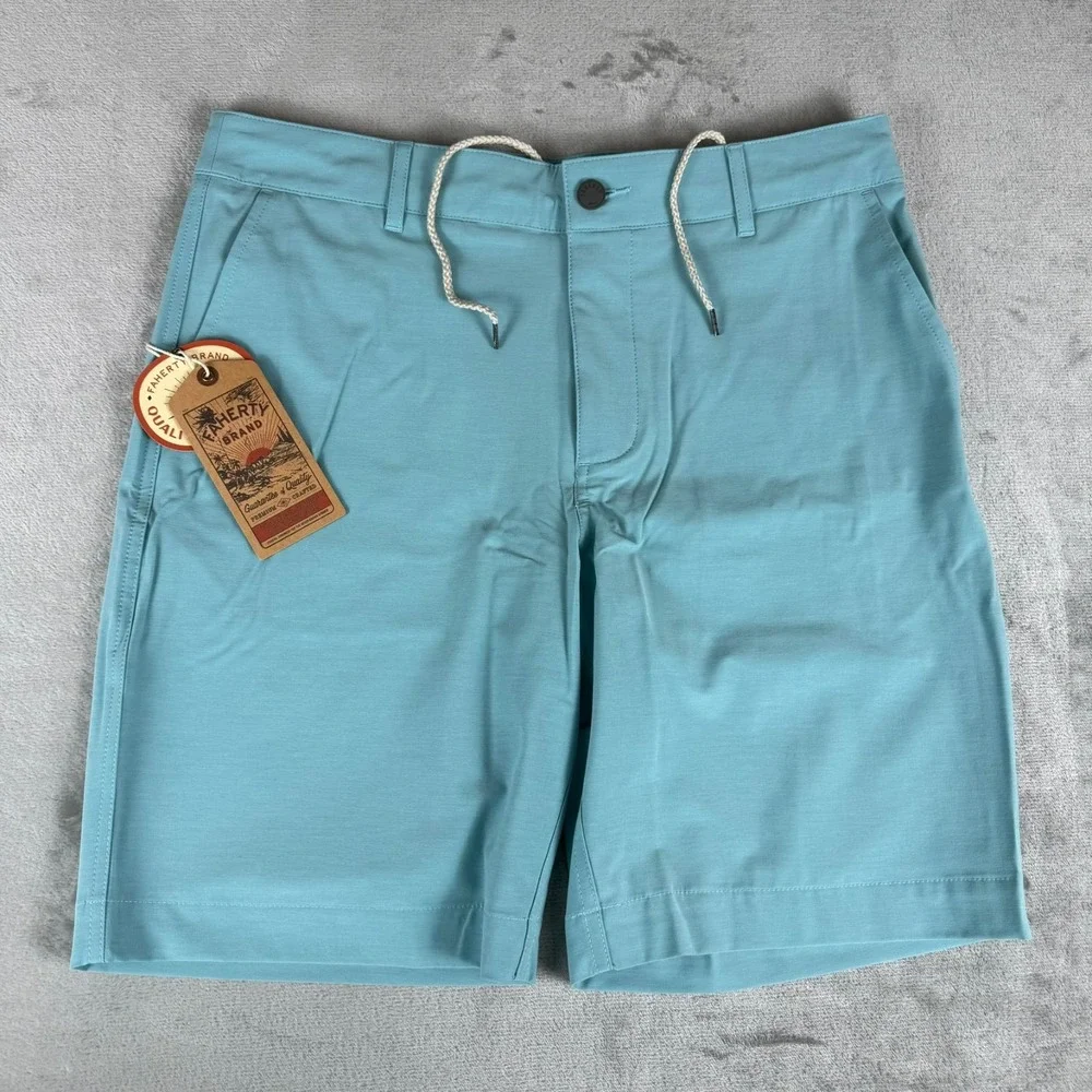 Faherty All-Day Shorts Mens 32 Turquoise Sky 9